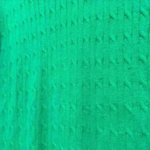 Talbots Green Cable Knit Sweater Womens XL - Picture 3 of 4